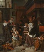 Jan Steen The Feast of St. Nicholas Spain oil painting artist